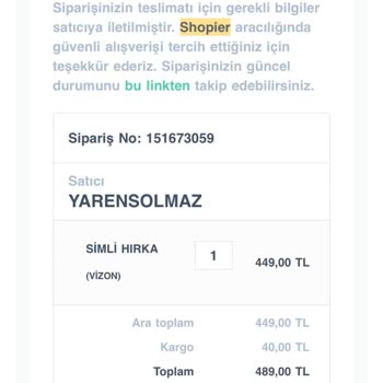 Yaren Solmaz'dan Aldığım Ürünün Kalitesiz Olması