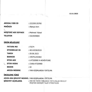 Salomon Ayakkabı 4 Ayda Yırtıldı