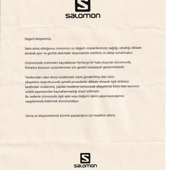 Salomon Ayakkabı 4 Ayda Yırtıldı