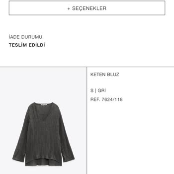 Zara'ya Kargo İle İadeye Gönderdiğim Ürünlerin İadesini Yapmıyor