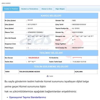 Us Polo Teslim Etmek İstemediği Ürünler