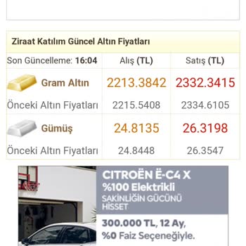 Ziraat Bankası Altın Makas Aralığı
