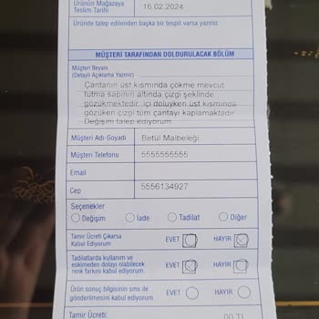 Samsonite Üretim Hatası Olan Ürün İçin Değişim İstiyorum.