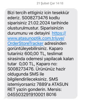 Atasun Optik Akbatı Şube İlgisizlik