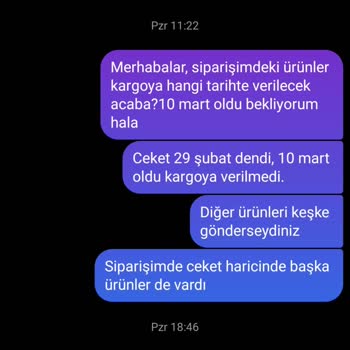 17 Şubatta Verdiğim Sipariş By Pakize Tarafından Hala Kargolanmadı
