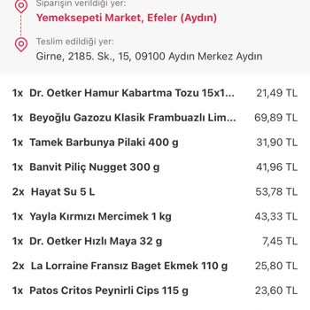 Yemeksepeti Patlamış Ürün Gönderip Mağduriyet Gidermemesi