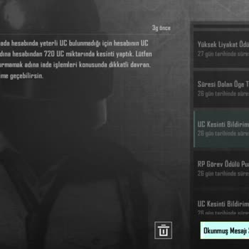 PUBG (Pubgmobile.com) Uc İade Cezası
