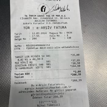 Tarım Kredi Kooperatif Market Tarım Kredi Marketleri Reyon Satış Fiyatı İle Kasa Satış Fiyatı Farkı