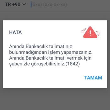İş Bankası Anında Bankacılık Talimatınız Yok Hatası
