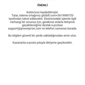 Grtakeprize.com Yalan Söyleyip Banka Kartımdan 70 TL Kestiler Telefon Kazandım Diye