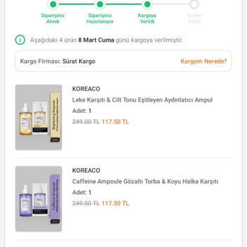 Trendyol İnternet Eczanesi Ürünü Göndermiyor.