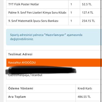 BKM Kitap Alışverişim Gelmedi