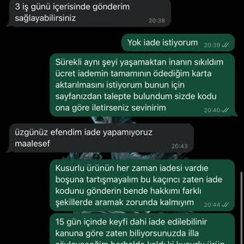 Şehri Moda Butik Şehrimoda Defolu Ürün Satıp İade Almıyor