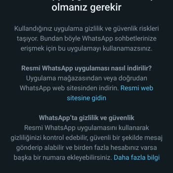''You Need The Official WhatsApp to Use This Account'' Error