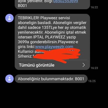 Türk Telekom Faturama Yansıtılan Playweez Aboneliği