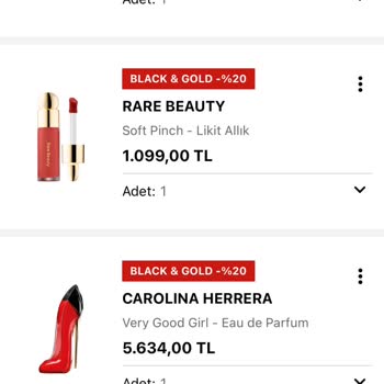 Sephora Belirttiği İndirimi Sepette Uygulamıyor
