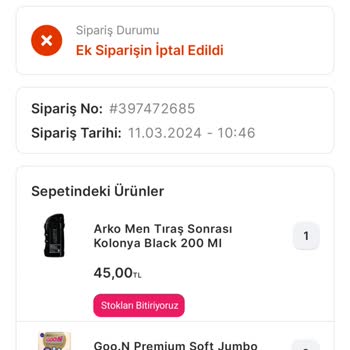 Teslim Edilmeyen Ürünler Migros