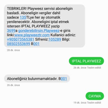 Playweez Aboneliği Ücreti İadesi