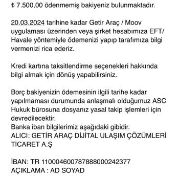 Getir Araç 7,500 TL Ceza El Freni Çekmişim
