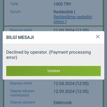 1XBET Para Çekemiyorum Operatör Reddediyor