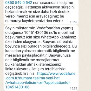 Vodafone Hat Geçiş Talebim Onaylanmadı Gerekçesi İle Yapılmadı.