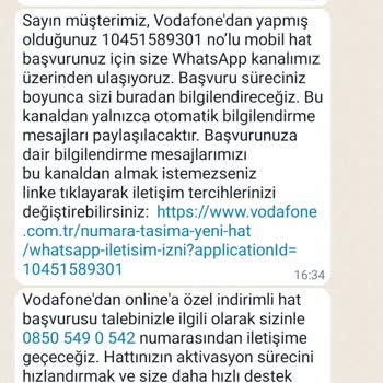 Vodafone Hat Geçiş Talebim Onaylanmadı Gerekçesi İle Yapılmadı.