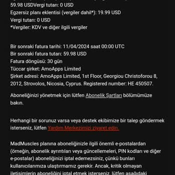 Madmuscles Abonelik İptali Şikayeti