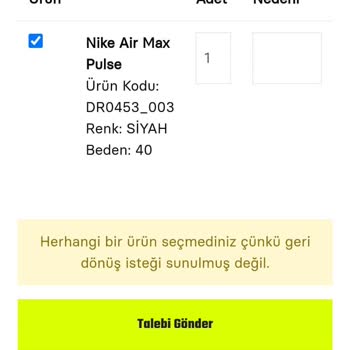 Sneaks Up Sipariş İptali Olmuyor