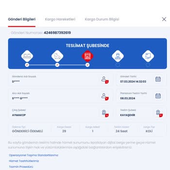 Aras Kargo Kayaşehir Şubesi Ürünümü Teslim Etmiyor