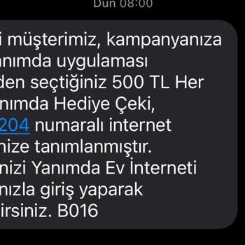 Vodafone Net Vodafone 500 TL Çek Kodu Gelmedi