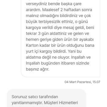 Ürün 3 Hafta Gelmedi, Hepsiburada Tarafından Hiçbir Destek Gelmedi.