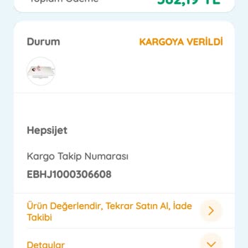 ebebek Ürün Kargoda Gelemedi
