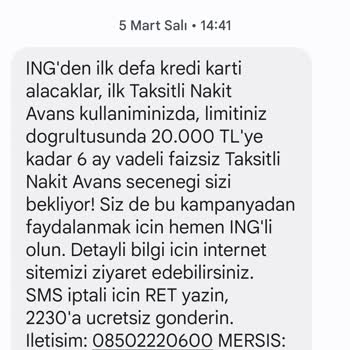 ING Taksitli Avans Kampanyasından Yararlanamıyorum