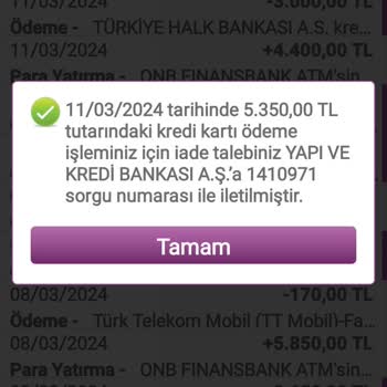 Yapı Kredi Bankası Kredi Kartı İşlemlerinde Yaşanan Sorun Ve Mağduriyet