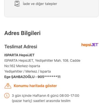 hepsiJET Hepsimat Noktası İle Sorun Yaşıyorum