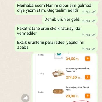 Migros Sanal Market, Parasını Kesip Ürünü Göndermediler.