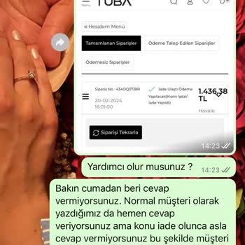 Tuba Butik İade Yapılmıyor, Cevap Verilmiyor