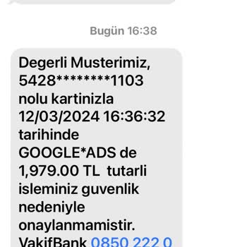 Google Ads Onay Kodu Göndermeden Yaptığı İşlemler