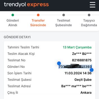 Trendyol Express Trendyol Expres Kargo Teslimat Yapılmaması
