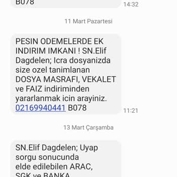 Reel Alacak Yanlış Mesaj Atımı