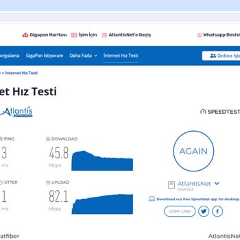 AtlantisNet Atlantis.net / 12 Ay Sözleşme 1.000 Mbps Yerine 100 Mbps İnternet!