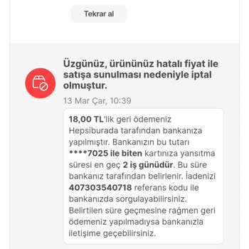 Hepsiburada Sitesinde İndirimli Ürün İptal Edildi