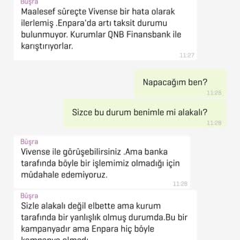 Vivense +taksit Gözükmesi Enpara Tarafından Böyle Bir İşlemin Olmaması