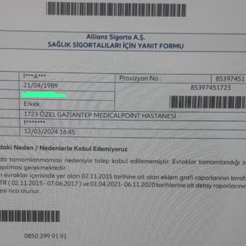 Allianz Sigorta Allianz Özel Sağlık Sigortası Hizmet Vermiyor