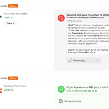 Hepsiburada Farkında Olmadan Premium Aboneliği Yapmış