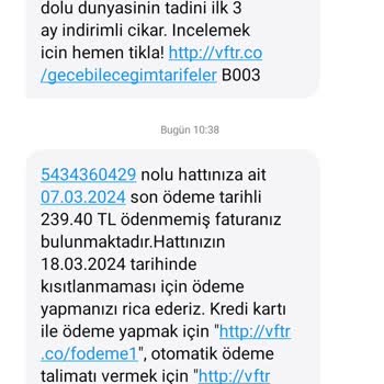 Vodafone Tarifedeki Yanıltma Bahsedilen Tutar Başka Gelen Başka