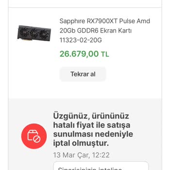 Hepsiburada Siparişimi Haksız Bir Şekilde İptal Etti