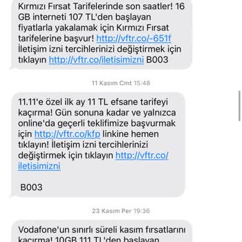 Vodafone Kullanmadığım Halde Sürekli Reklam Mesajları Göndermesi