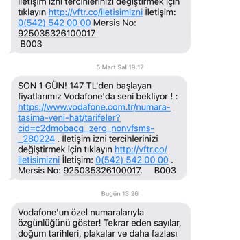 Vodafone Kullanmadığım Halde Sürekli Reklam Mesajları Göndermesi
