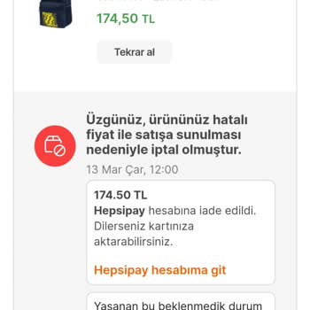 Hepsiburada Onayım Olmadan Stokta Olan Sipariş İptali